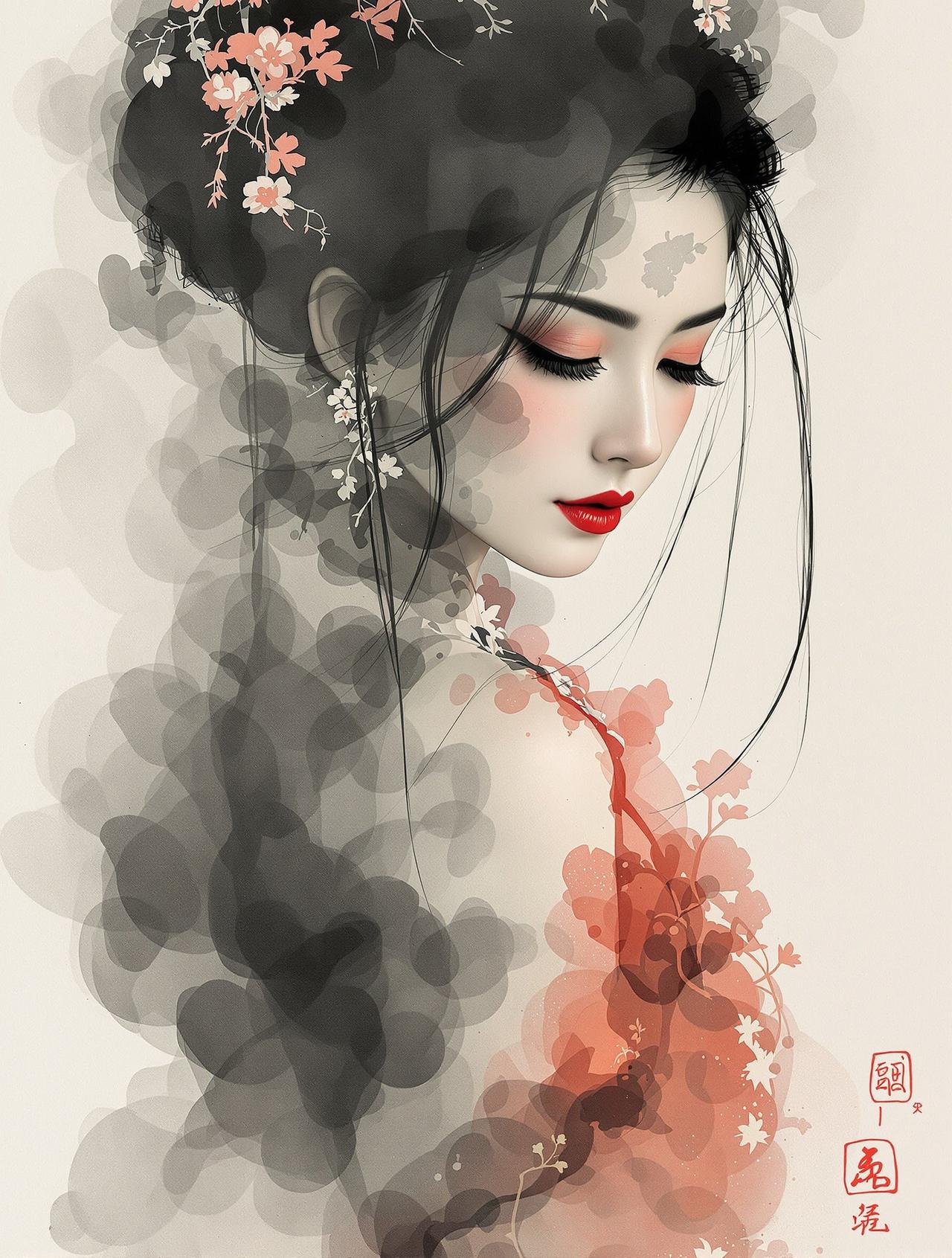 江南烟雨 - 水墨画意境旗袍 江南烟雨 - 水墨画意境旗袍